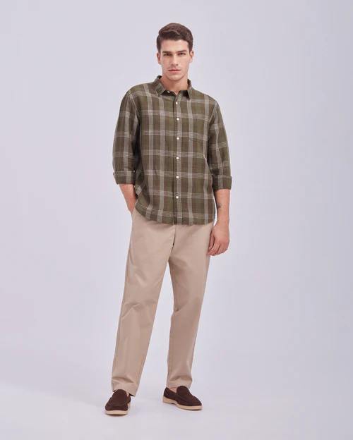 Green Cotton Linen Shirt - Image 2