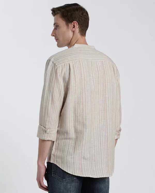Grey And Yellow Linen Check Shirt - Image 2