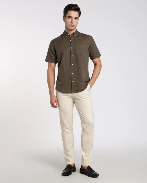 Green Cotton Linen Shirt - Image 4